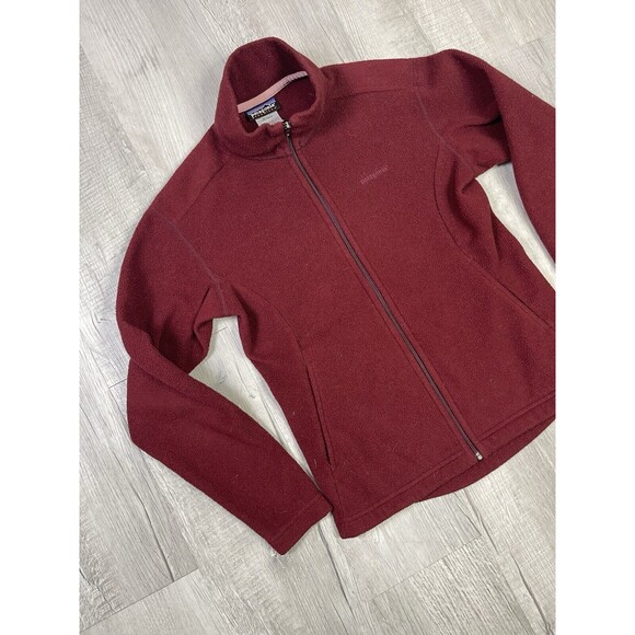Patagonia Synchilla Women's Size Small Fleece Full Zip Jacket Made In USA Red V - Picture 2 of 8